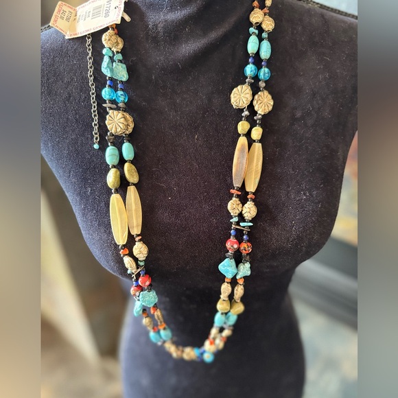 Chico’s belt, vintage, NWT, Blue Lagoon Belt mixed metals and stones. 2 strands - Picture 11 of 13